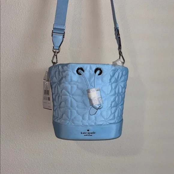 Kate Spade Spade Flower Quilted Fabric Bucket Crossbody Bag - Picture 1 of 5